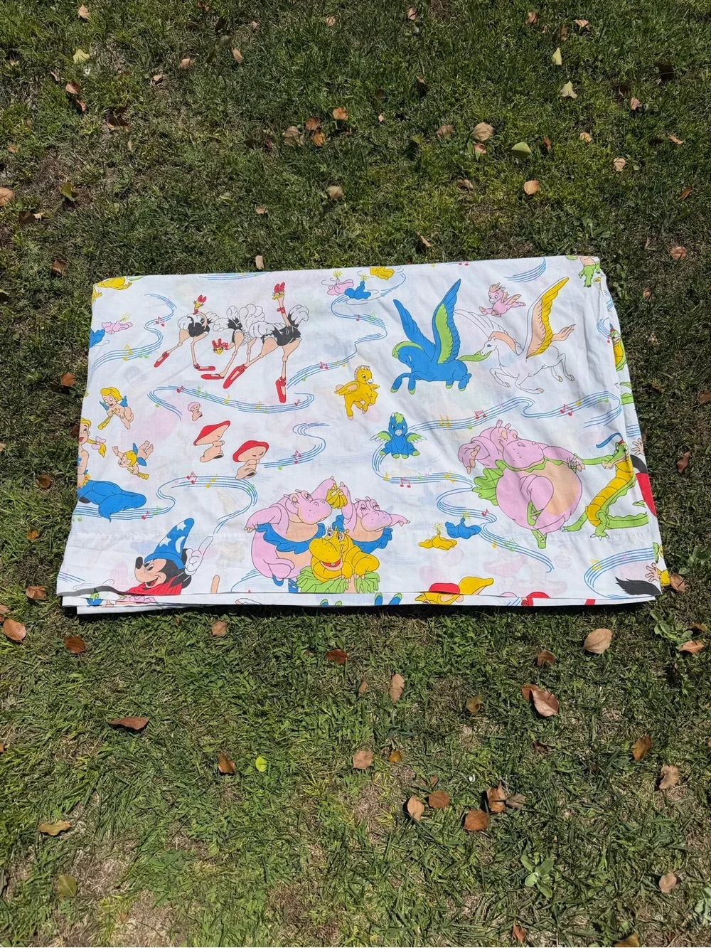 VTG Disney Fantasia 3-Piece Sheet Set Centaurettes Pegasus Cupids Hippos Rare